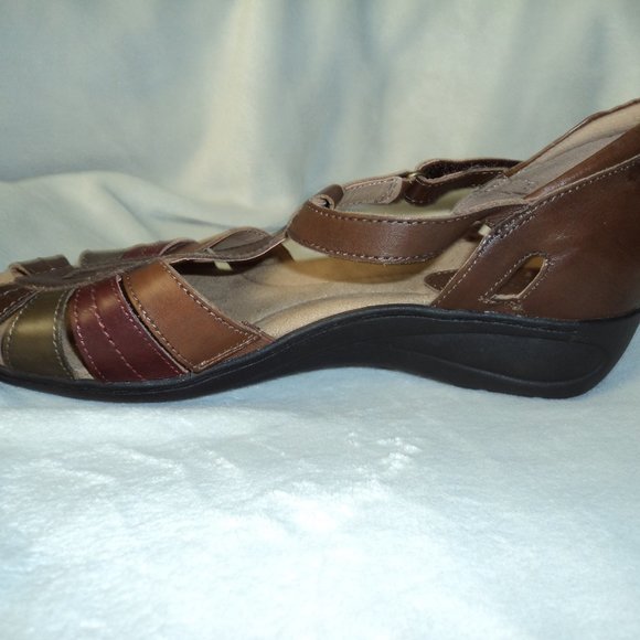 NWOT Earth Origins Women's 11 M Rosie Sandals Shoes Brown Leather Peep Toe - Picture 9 of 13